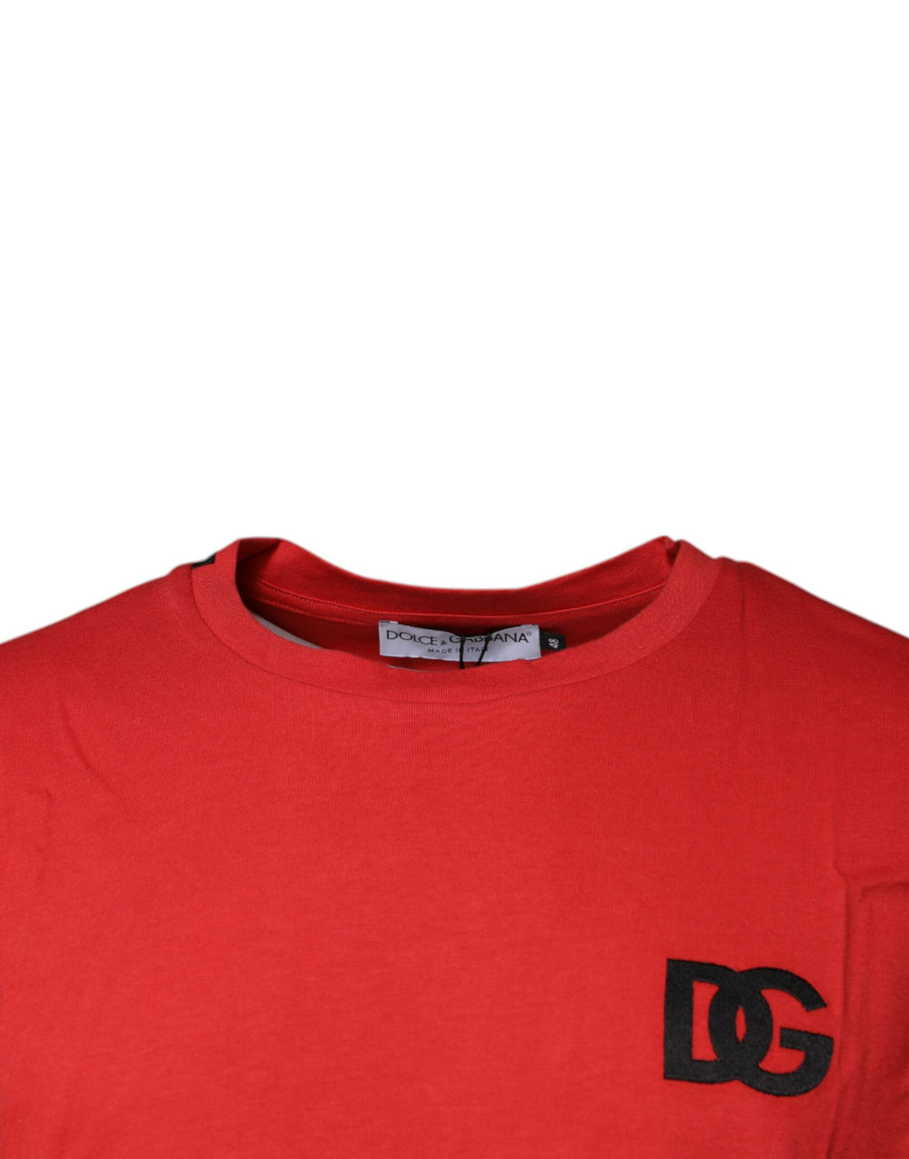 Dolce & Gabbana 100% Cotton Crew Neck T-shirt in Red
