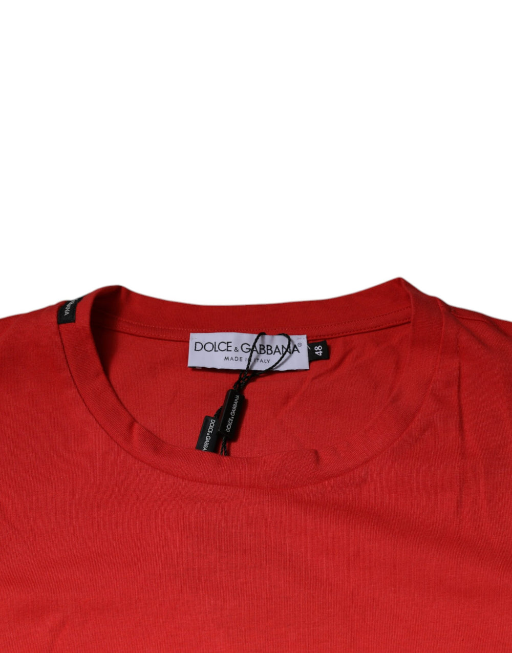 Dolce & Gabbana 100% Cotton Crew Neck T-shirt in Red