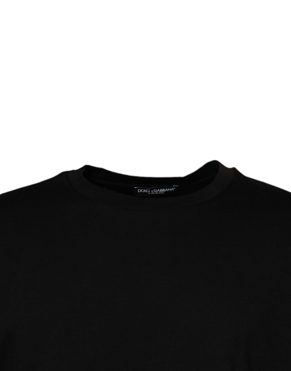 Dolce & Gabbana 100% Cotton Crew Neck T-shirt in Black