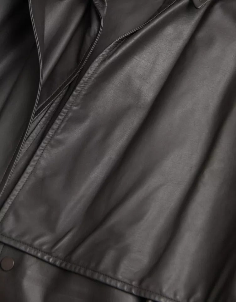 Bottega Veneta Trench Coat από δέρμα μοσχαριού σε Μαύρο