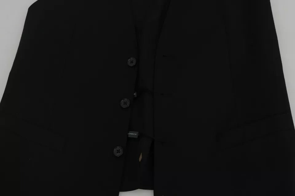 Dolce & Gabbana 100% Wool Formal Waistcoat in Black
