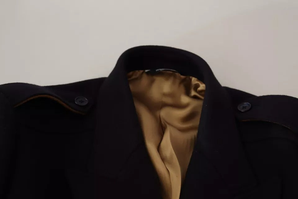 Dolce & Gabbana Wool Trench Coat in Blue