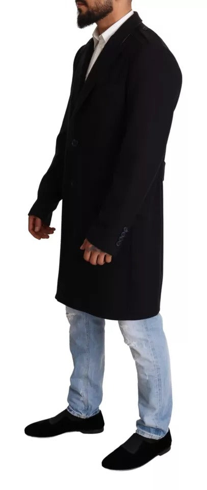 Dolce & Gabbana Wool Trench Coat in Blue