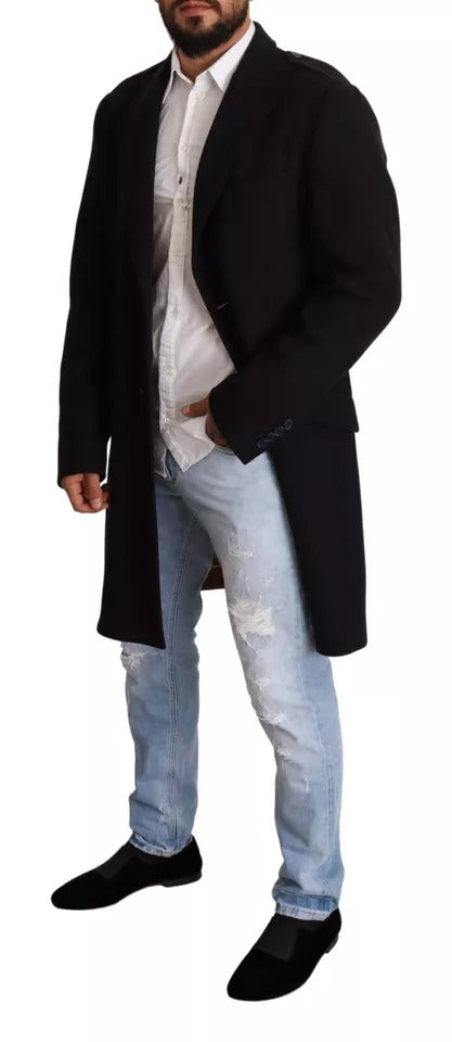 Dolce & Gabbana Wool Trench Coat in Blue