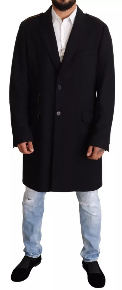 Dolce & Gabbana Wool Trench Coat in Blue