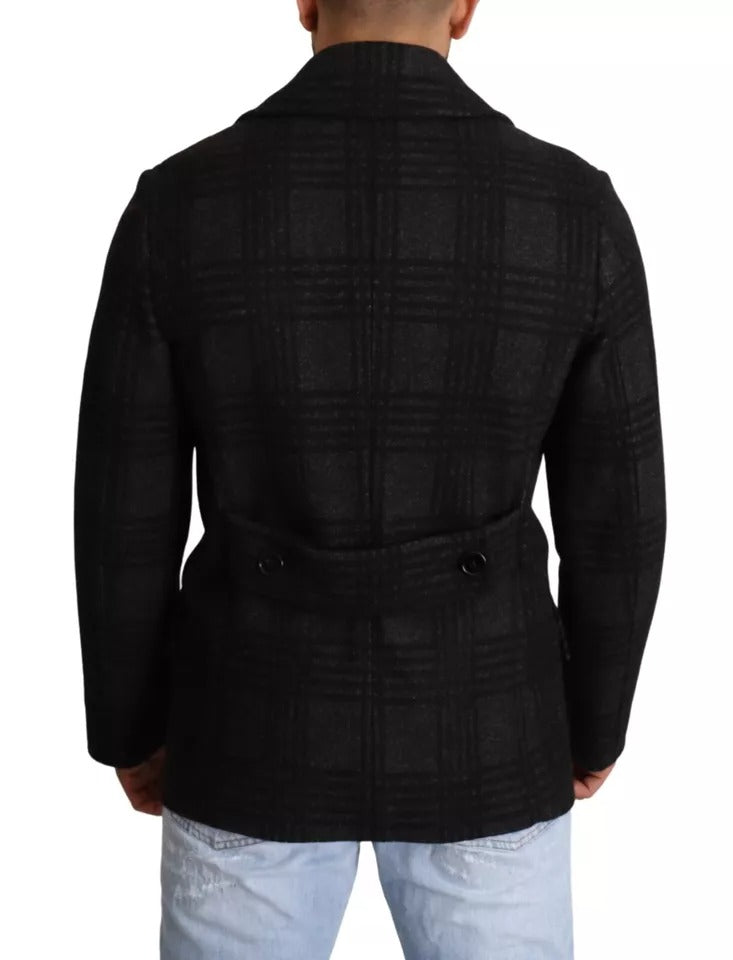 Dolce & Gabbana Check Wool Jacket in Black