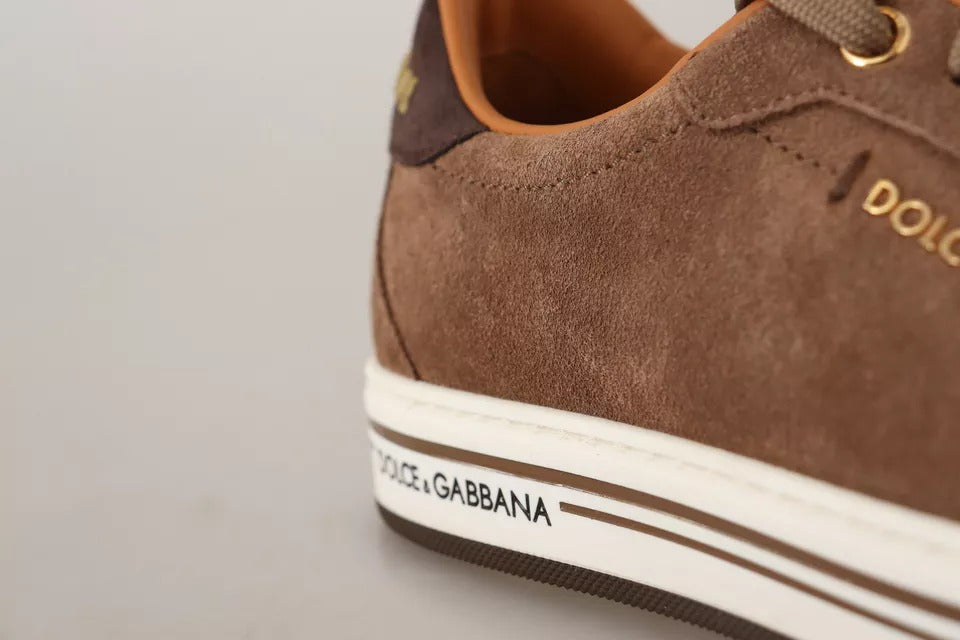 Dolce & Gabbana Suede Low Top Sneakers in Brown