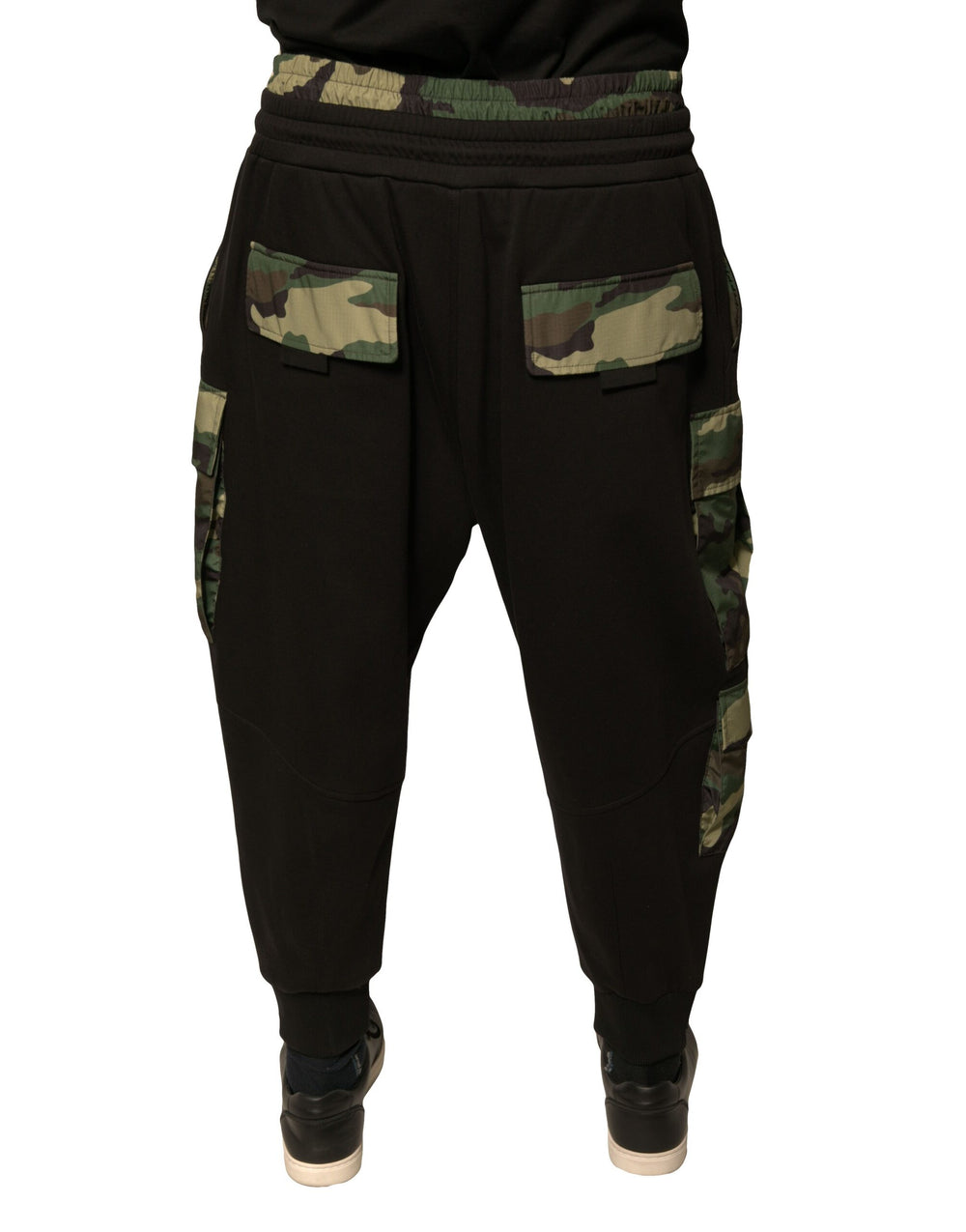 Dolce & Gabbana Camouflage Cotton Cargo Jogger Pants in Black