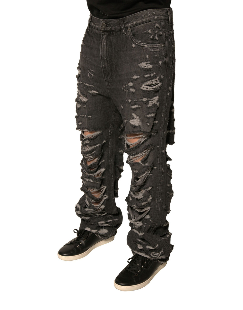Dolce & Gabbana Cotton Straight-Leg Jeans in Dark Grey