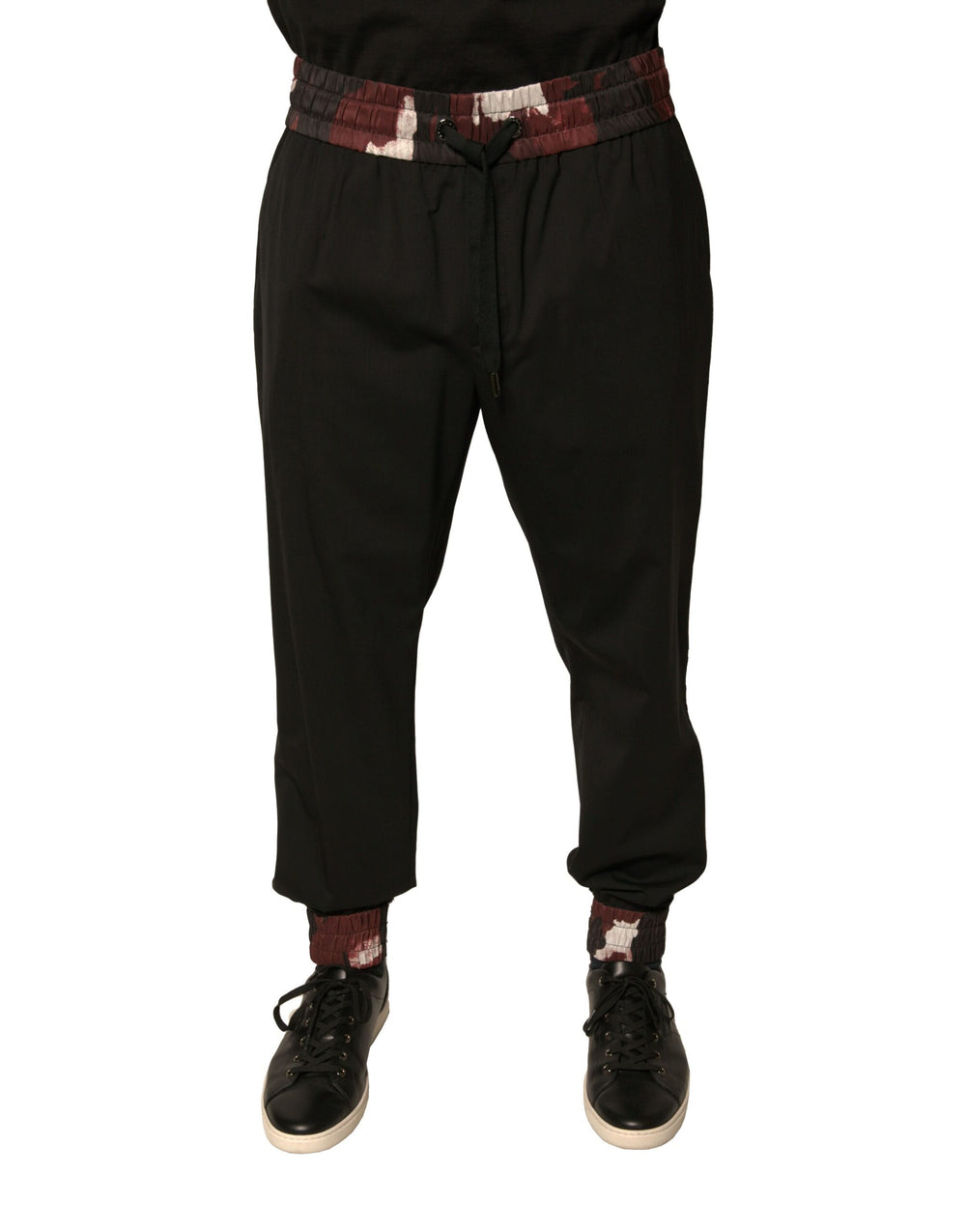 Dolce & Gabbana Wool Jogger Trousers in Black Camouflage