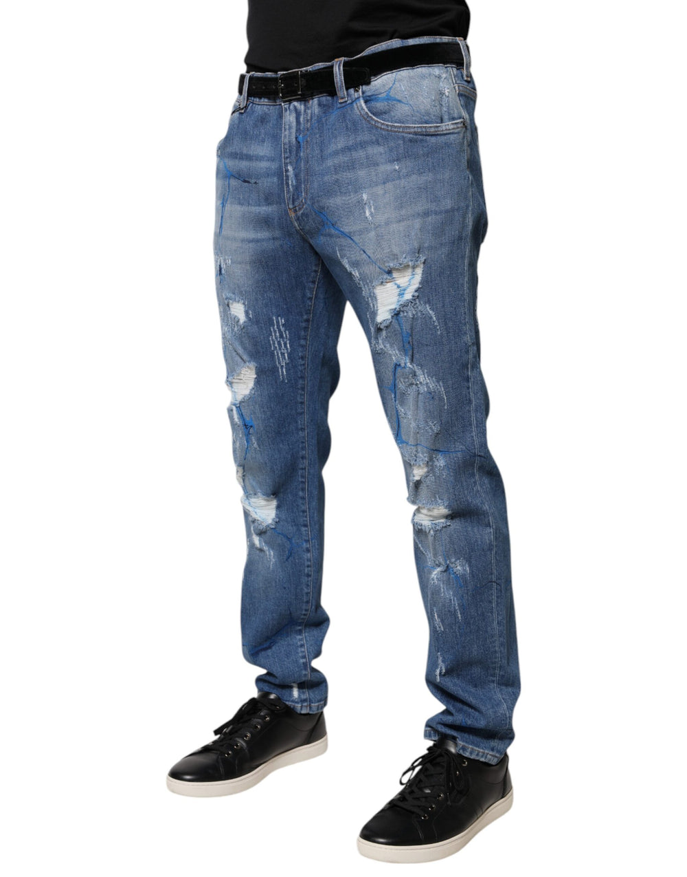 Dolce & Gabbana Cotton Stretch Skinny Jeans in Blue