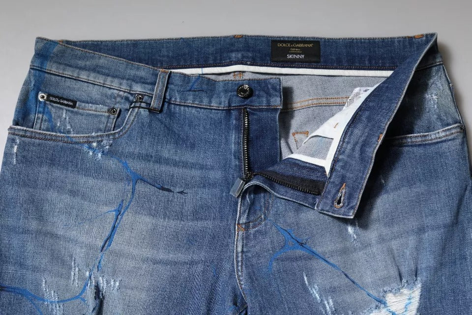 Dolce & Gabbana Cotton Stretch Skinny Jeans in Blue