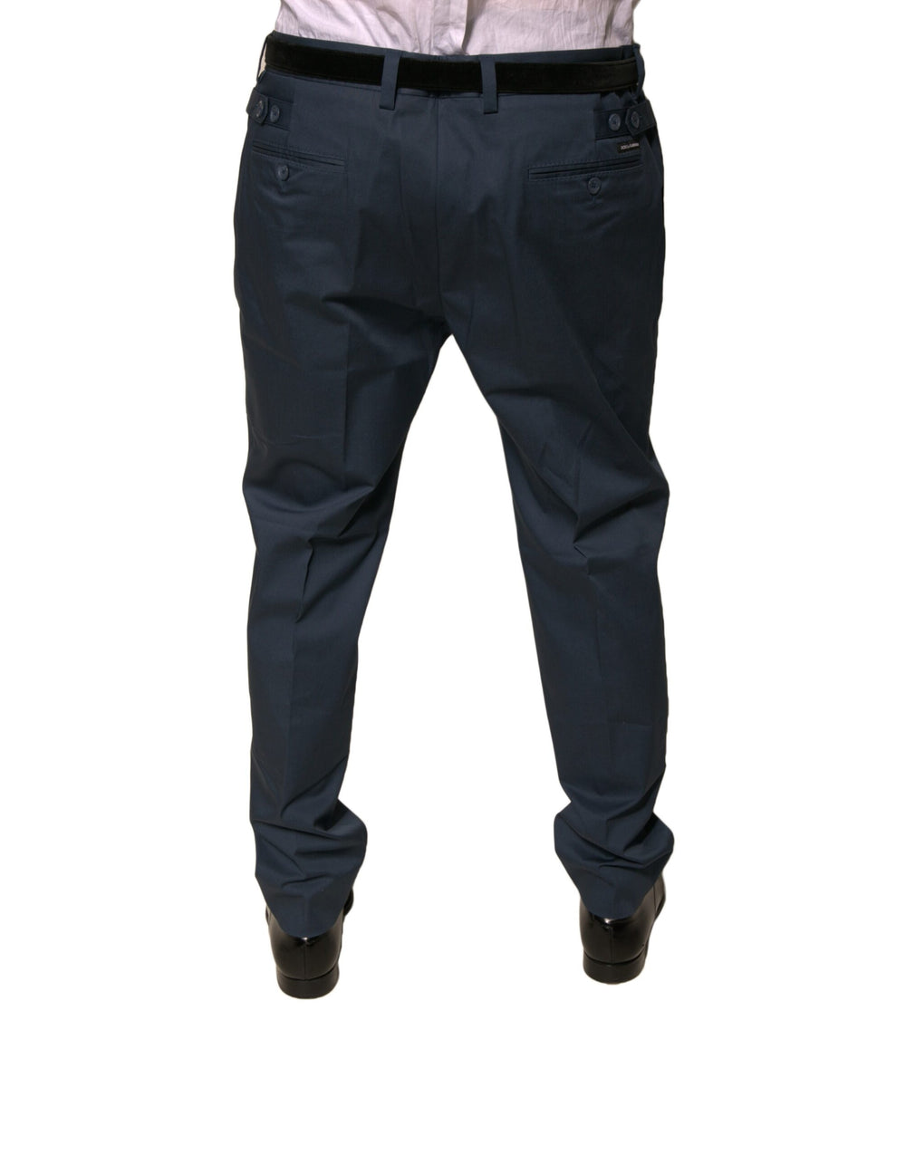 Dolce & Gabbana Cotton Stretch Dress Trousers in Dark Blue