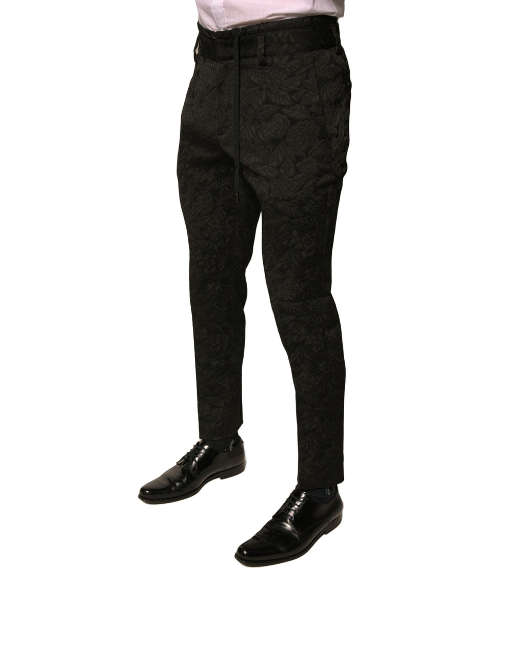 Dolce & Gabbana Brocade Skinny Dress Trousers in Black