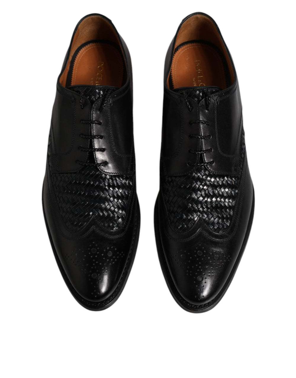 Dolce & Gabbana Leather Derby Wingtip Shoes in Black