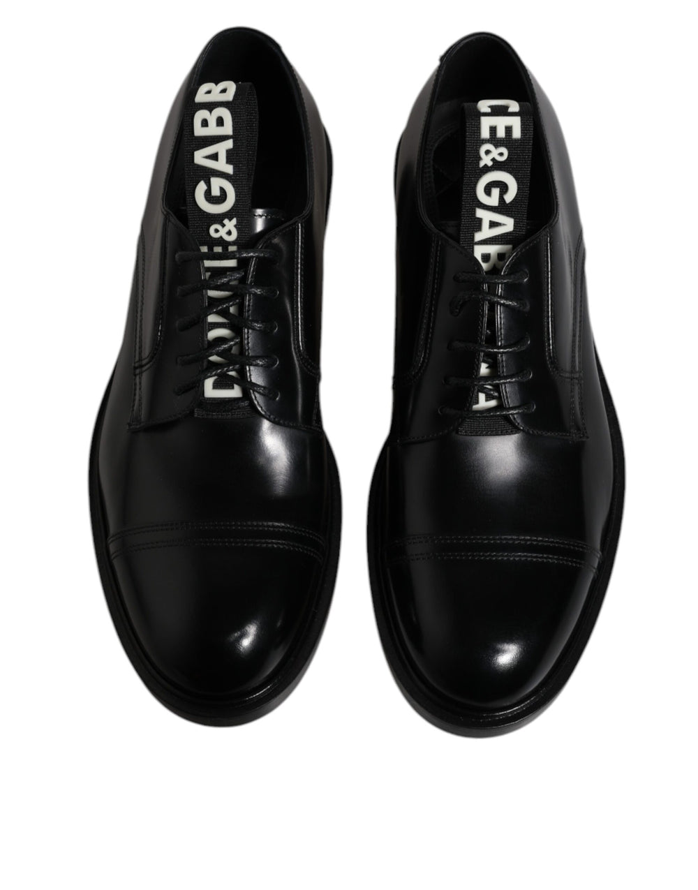 Dolce & Gabbana Calf Leather Derby Shoes in Black