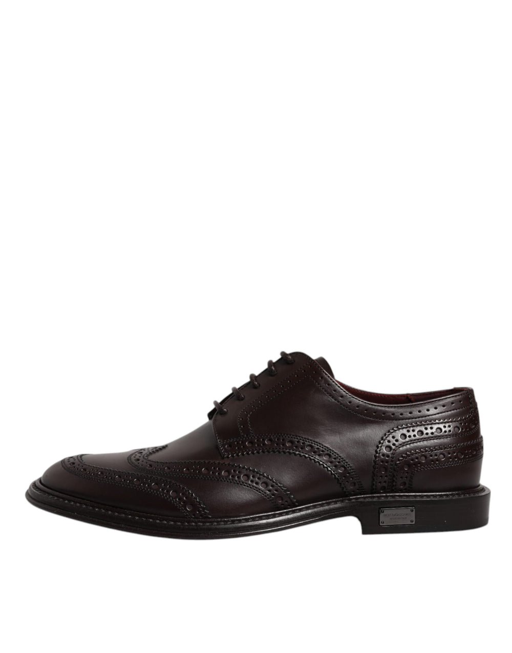 Dolce & Gabbana Calf Leather Derby Wingtip Shoes in Brown