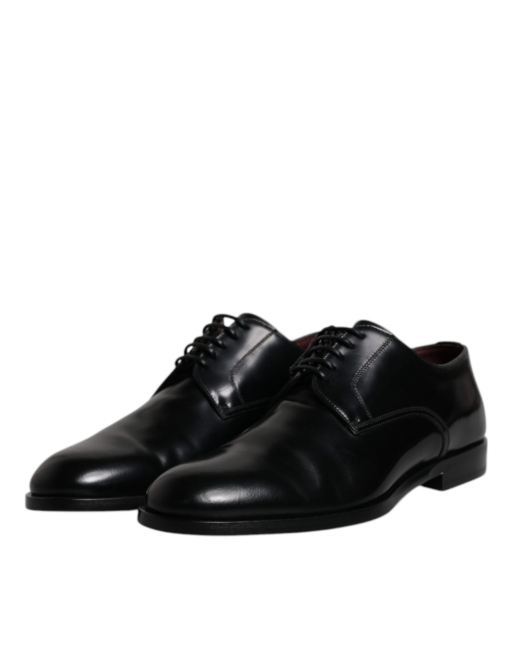 Dolce & Gabbana Calfskin Leather Derby Shoes in Black