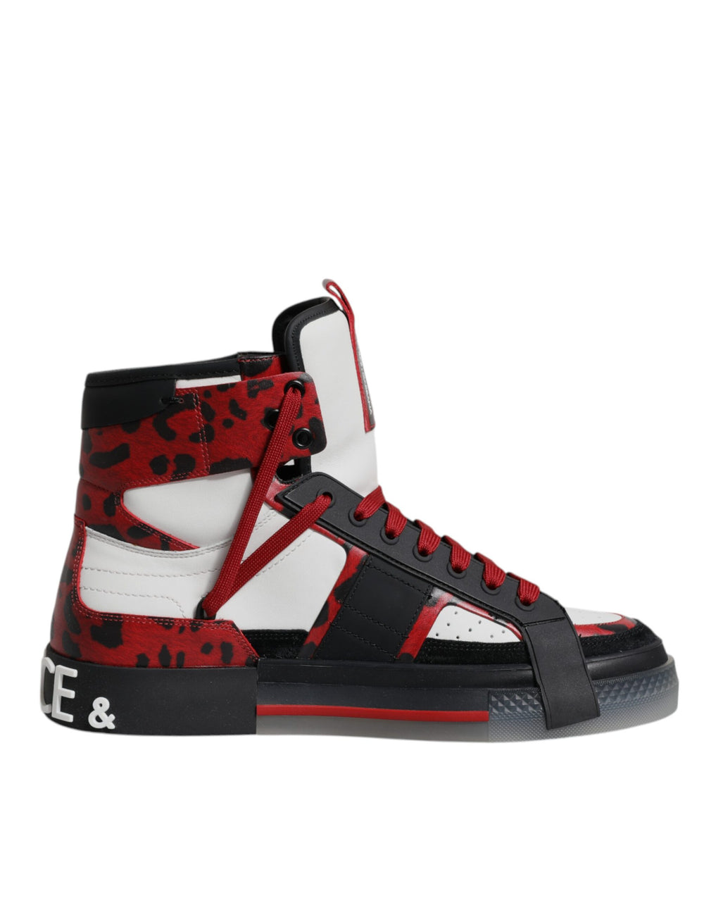 Dolce & Gabbana Calf Leather High Top Sneakers in Multicolor