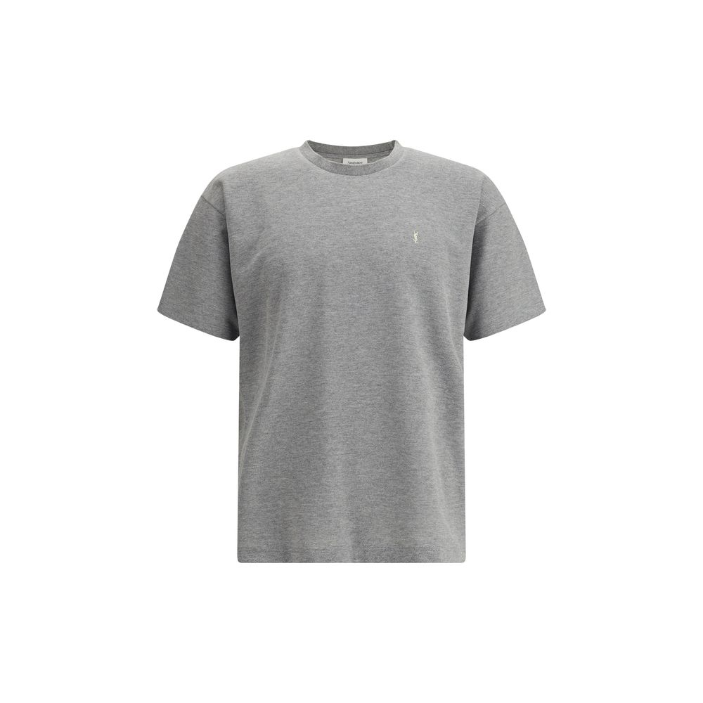Saint Laurent Βαμβακερό Oversized T-Shirt σε Γκρι Mélange
