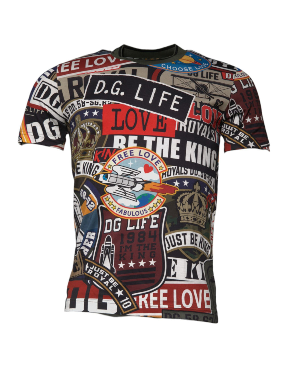Dolce & Gabbana Graphic Print Cotton T-shirt in Multicolor