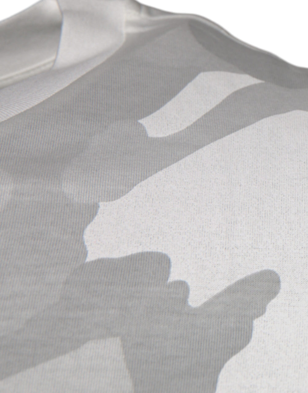 Dolce & Gabbana 100% Cotton Crew Neck T-shirt in White and Grey Camouflage