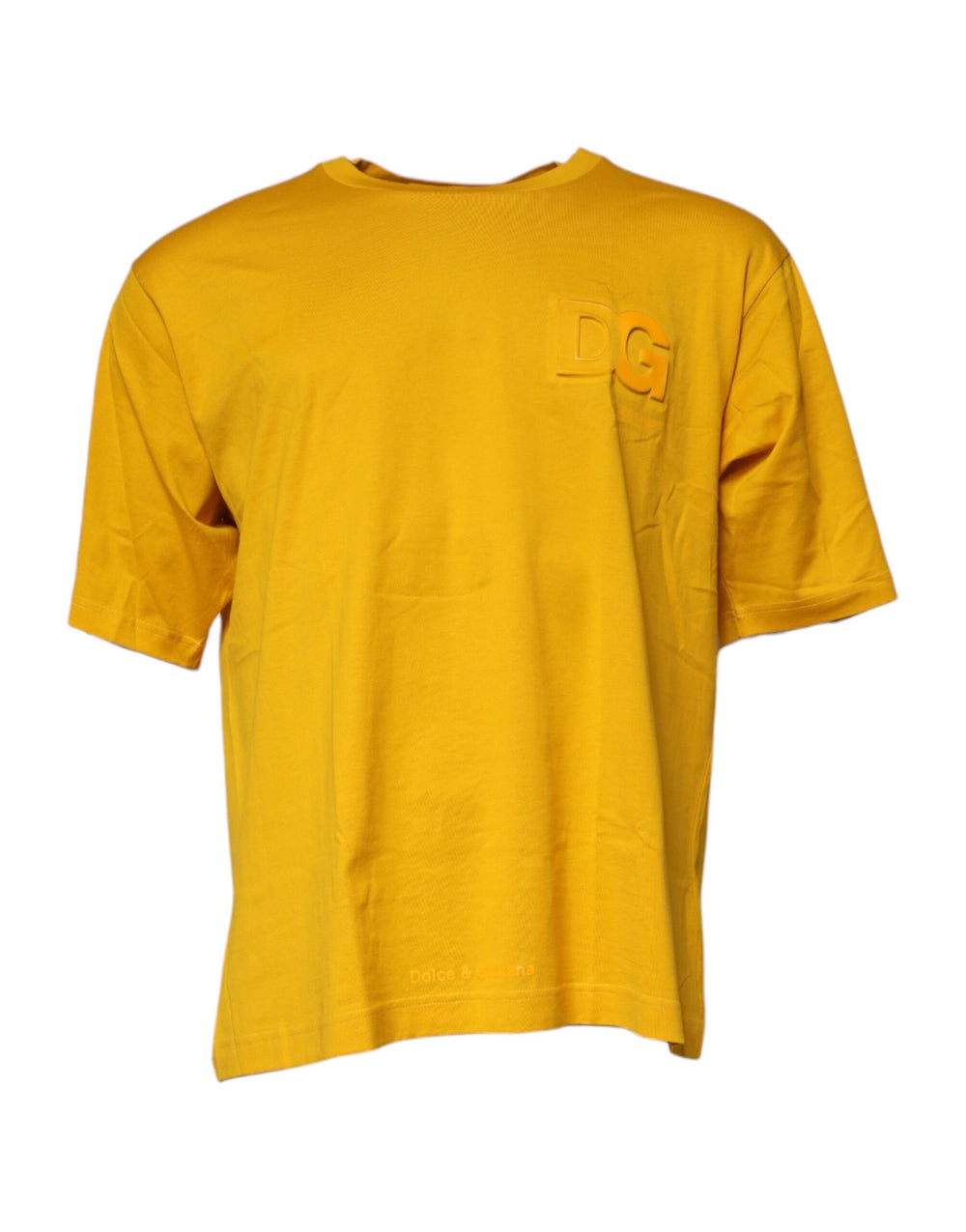 Dark Yellow Logo Cotton Men Crew Neck T-shirt mens luxury fashion - Mens Edit