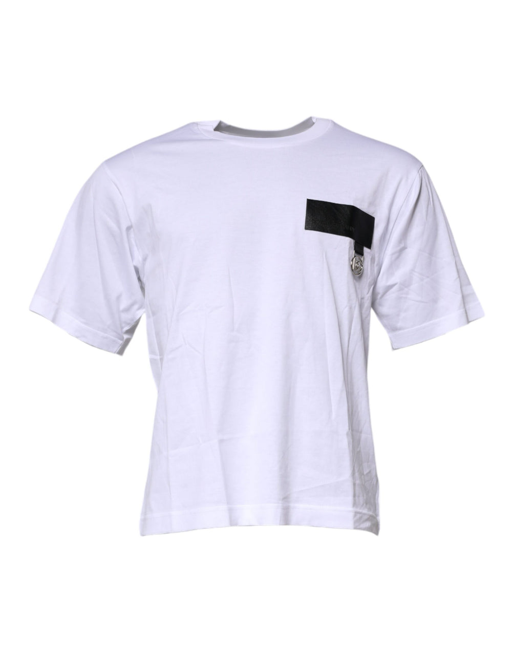 White Logo Patch Cotton Crew Neck T-shirt mens luxury fashion - Mens Edit