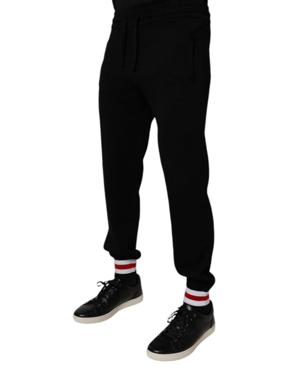 Dolce & Gabbana Virgin Wool Jogger Trousers in Black