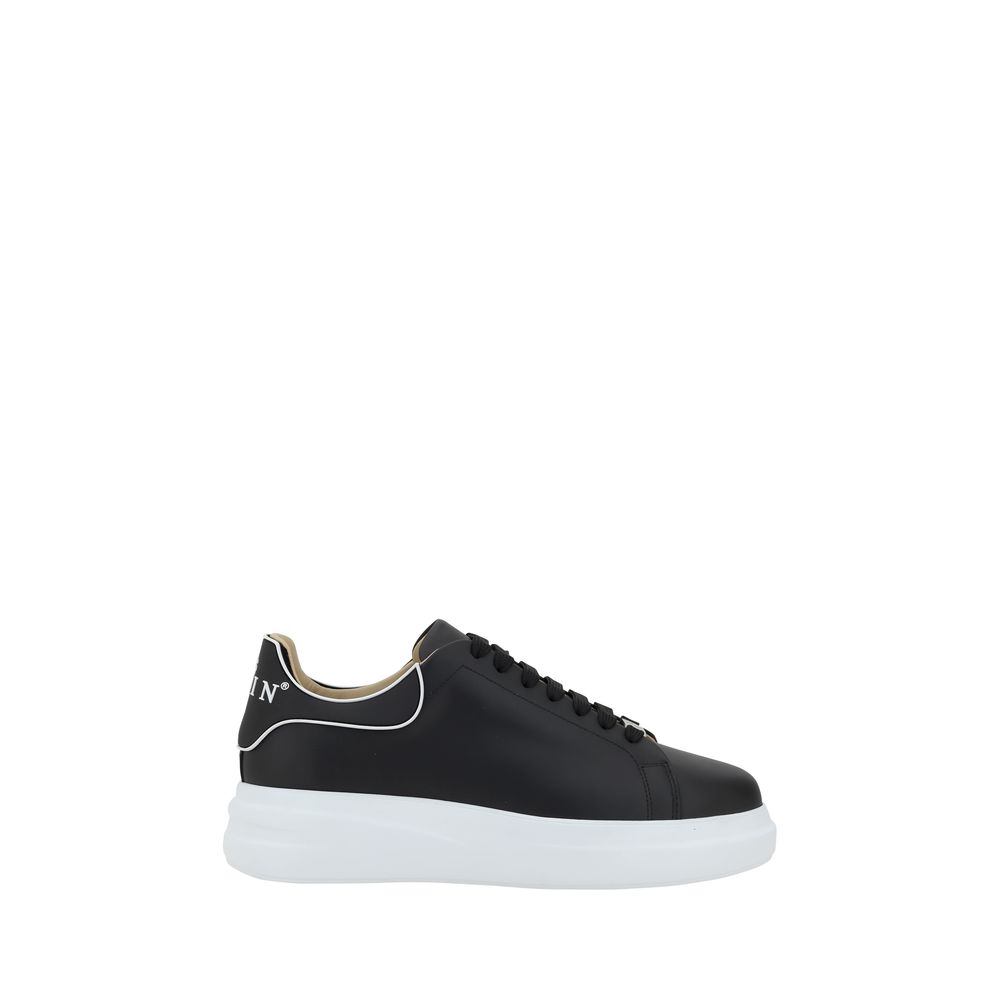 Philipp Plein Black Calf Leather Sneakers mens luxury fashion - Mens Edit