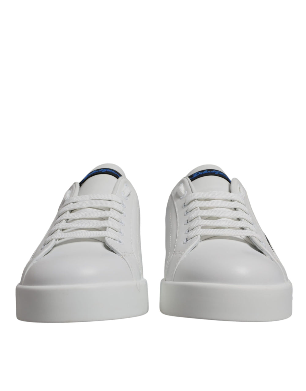 White Blue Leather Logo Low Top Sneakers Shoes mens luxury fashion - Mens Edit