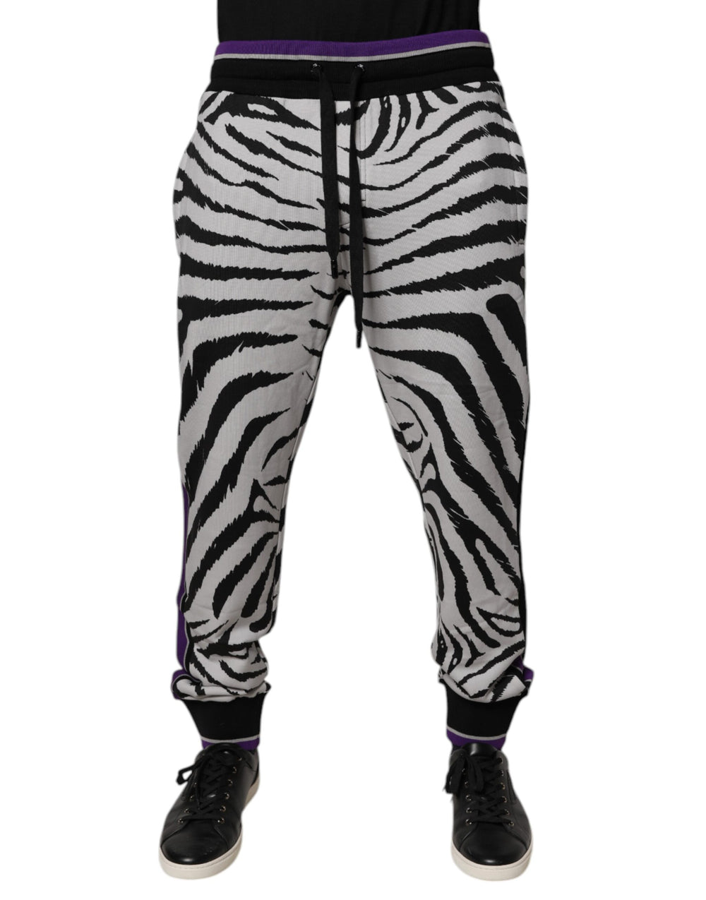 Dolce & Gabbana Βαμβακερό Jogger Sweatpants σε Μαύρο και Λευκό