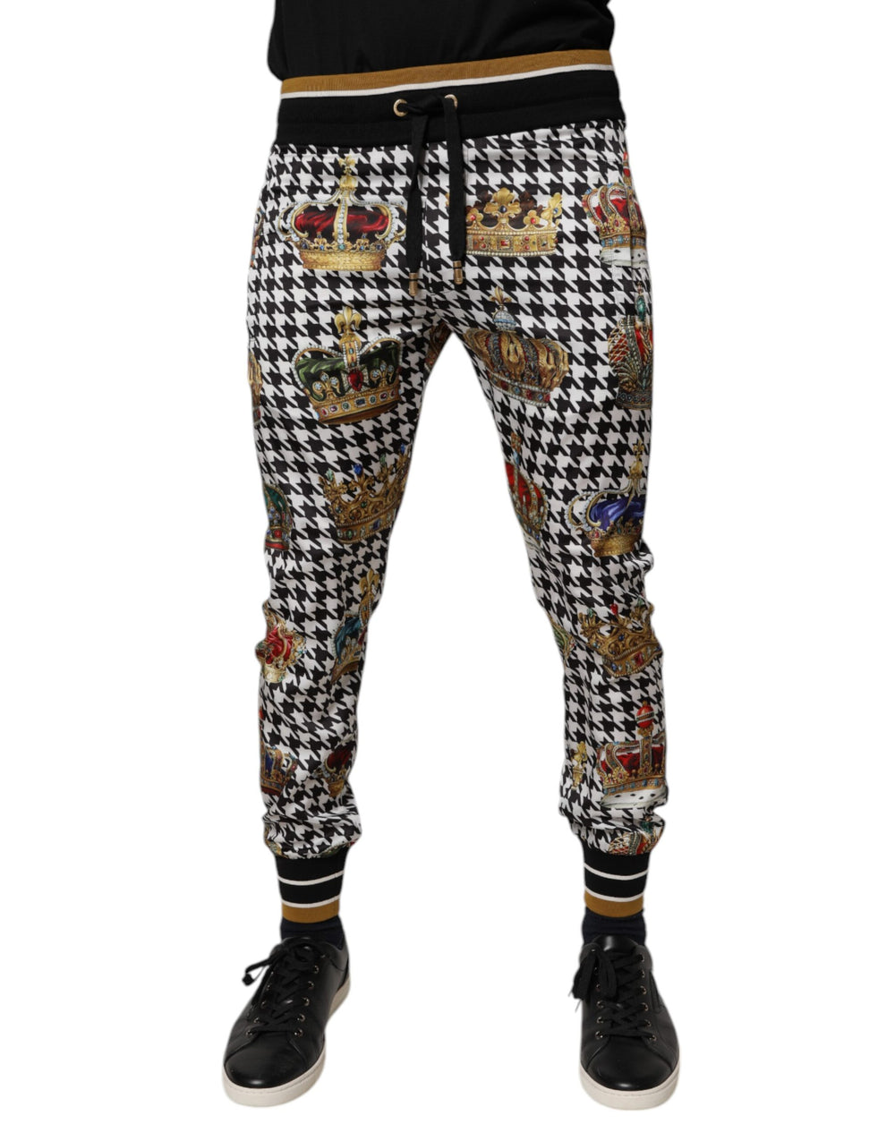 Dolce & Gabbana Houndstooth Crown Print Sweatpants in Multicolor