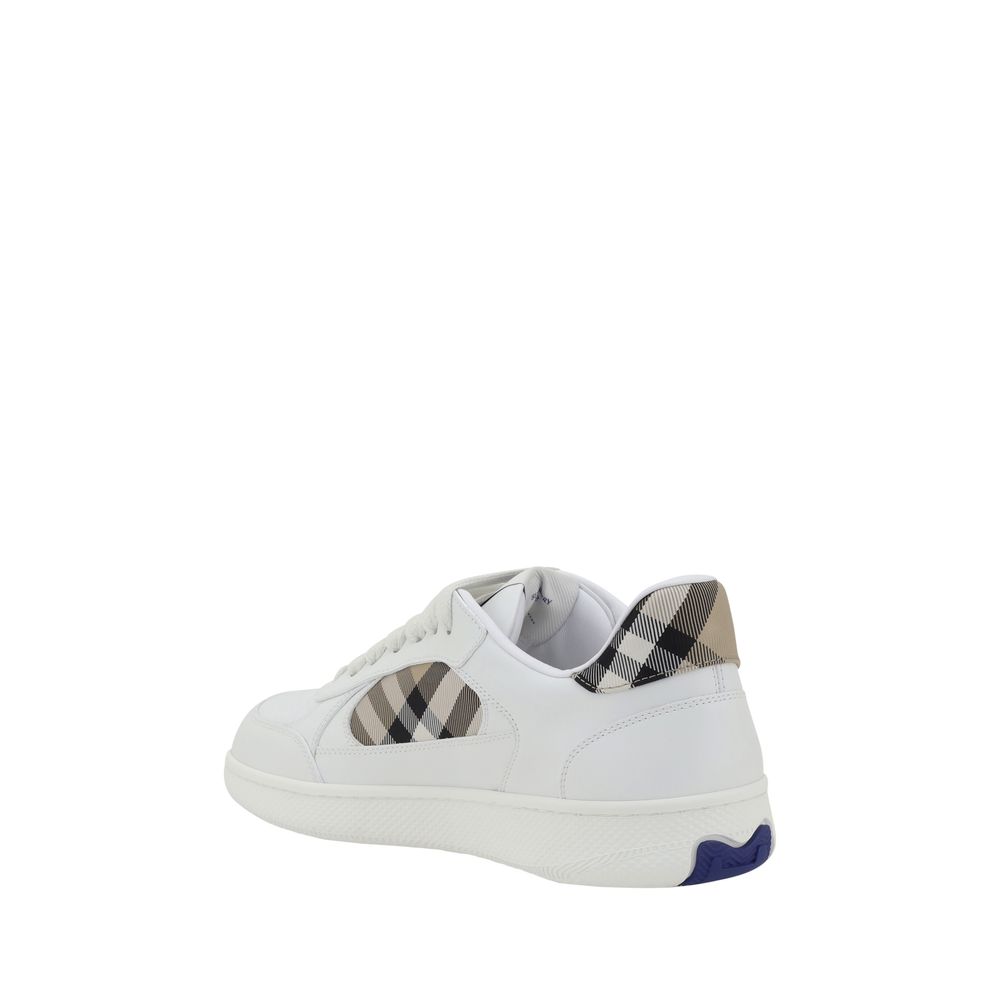 Burberry Calf Leather Low Top Sneakers in White