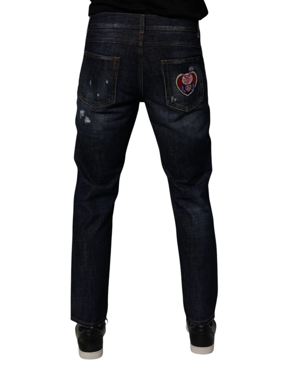 Dolce & Gabbana Cotton Skinny Denim Jeans in Dark Blue