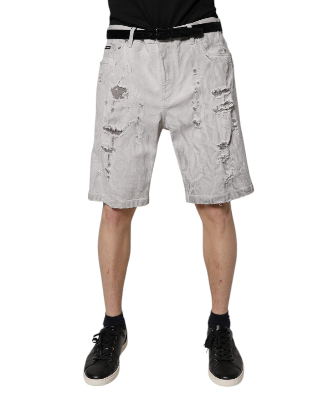 Dolce & Gabbana Denim Bermuda Shorts in Light Grey