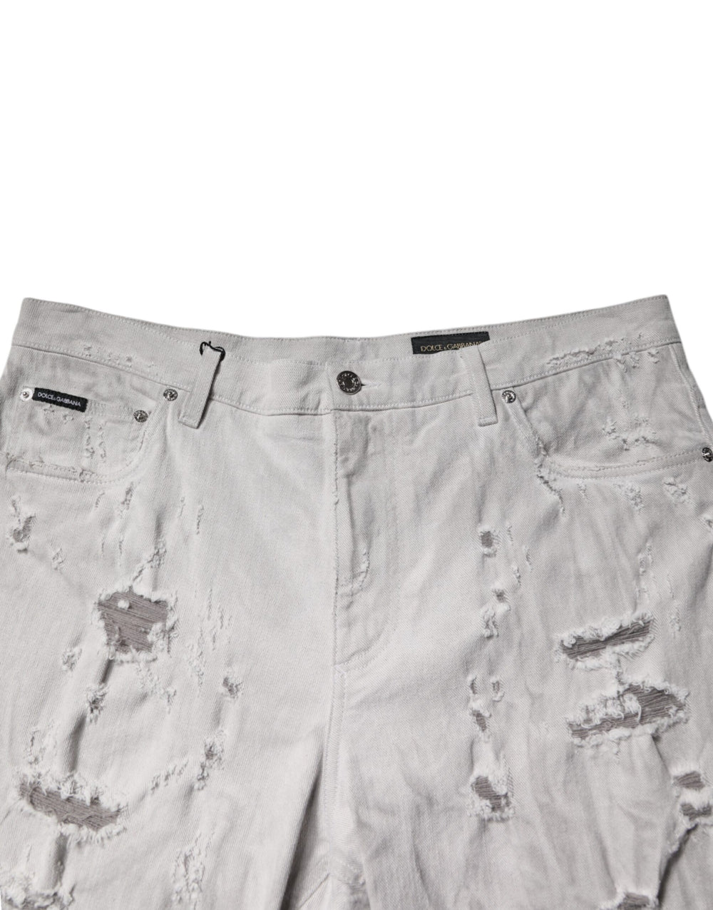 Dolce & Gabbana Denim Bermuda Shorts in Light Grey