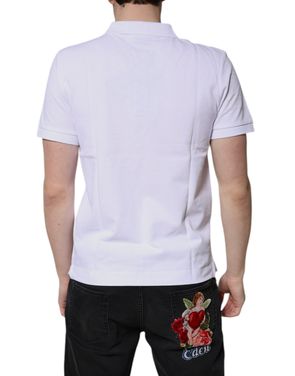 Dolce & Gabbana 100% Cotton Polo Shirt in White