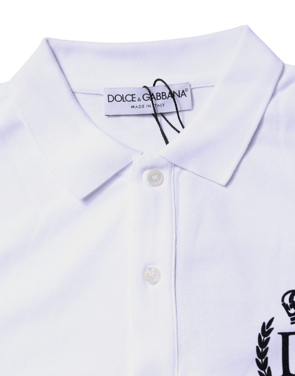 Dolce & Gabbana 100% Cotton Polo Shirt in White