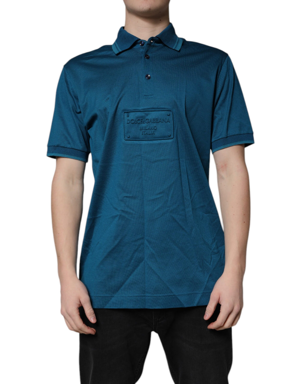 Dolce & Gabbana 100% Cotton Polo Shirt in Blue
