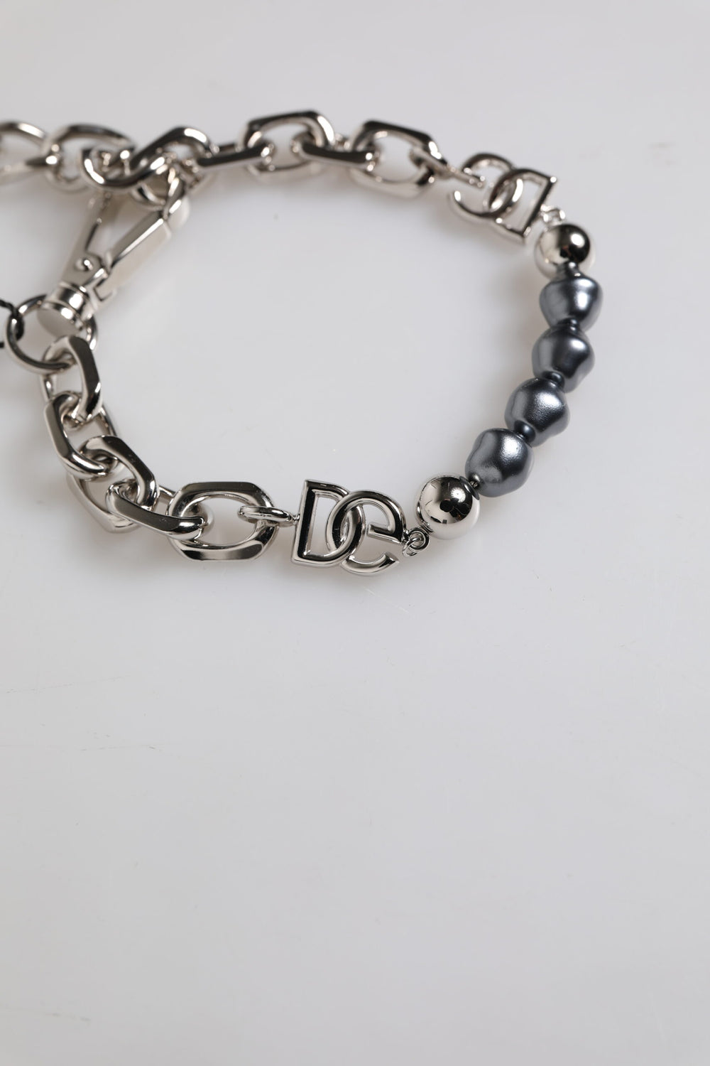 Dolce & Gabbana Silver-Tone Chain Bracelet with Pearls