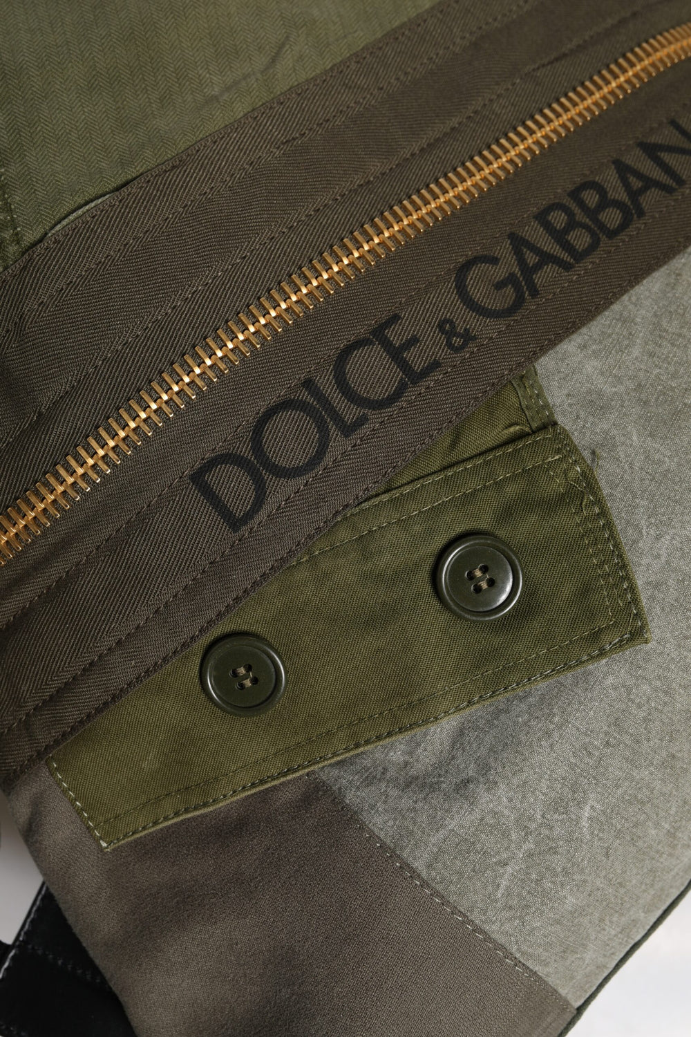 Dolce & Gabbana Military Green Patchwork Rucksack