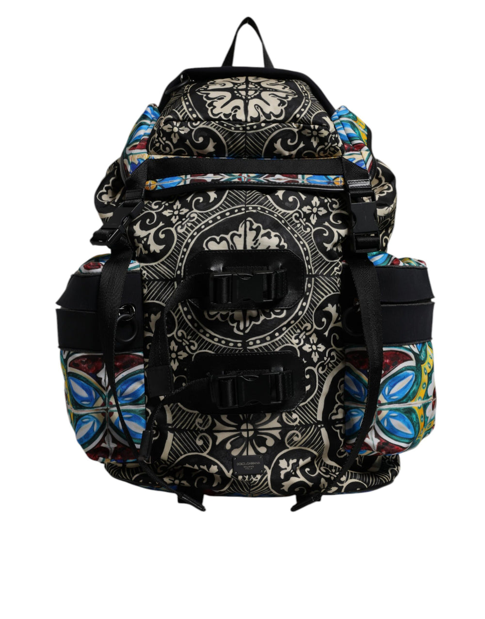 Dolce & Gabbana Maiolica Print Nylon Backpack in Multicolor