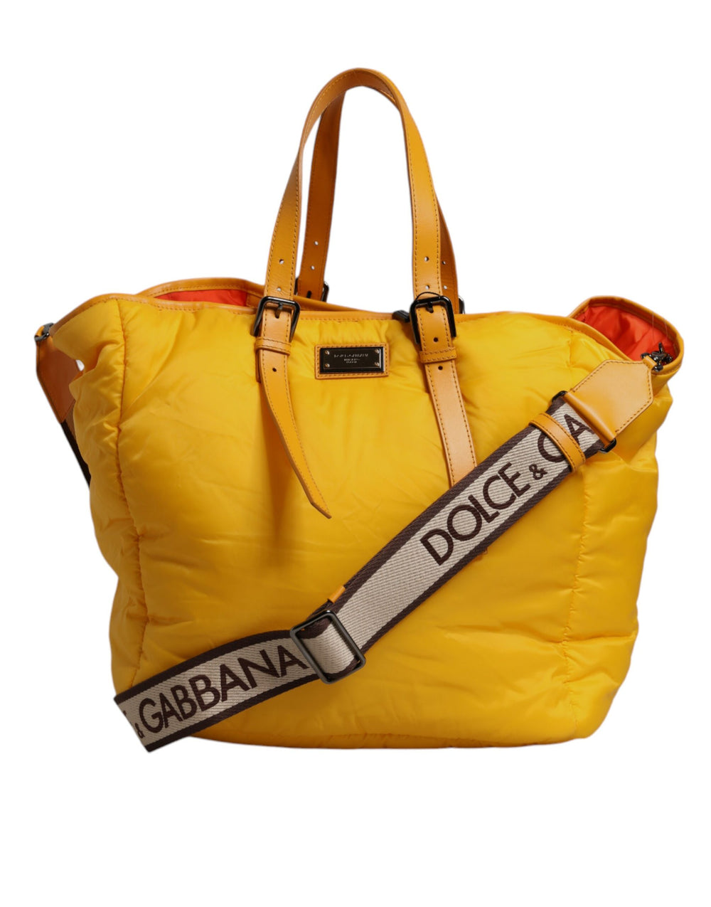 Dolce & Gabbana Nylon Duffle Bag in Yellow Orange