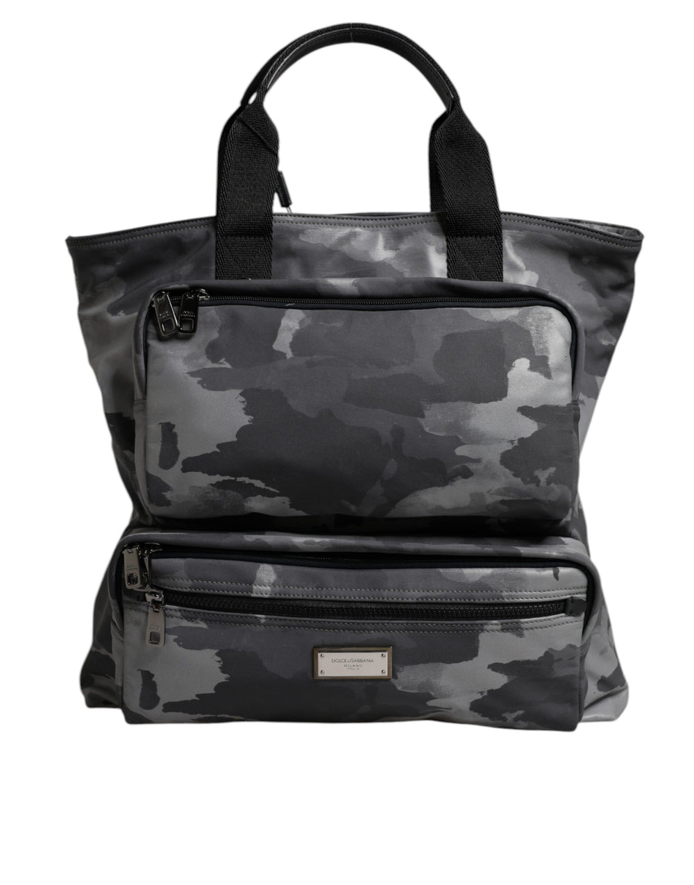 Dolce & Gabbana Cotton Tote Bag in Grey Camouflage