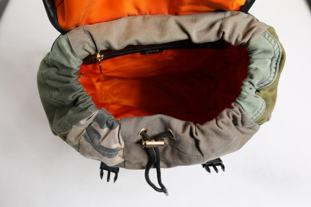 Dolce & Gabbana Patchwork School Backpack in Military Green
