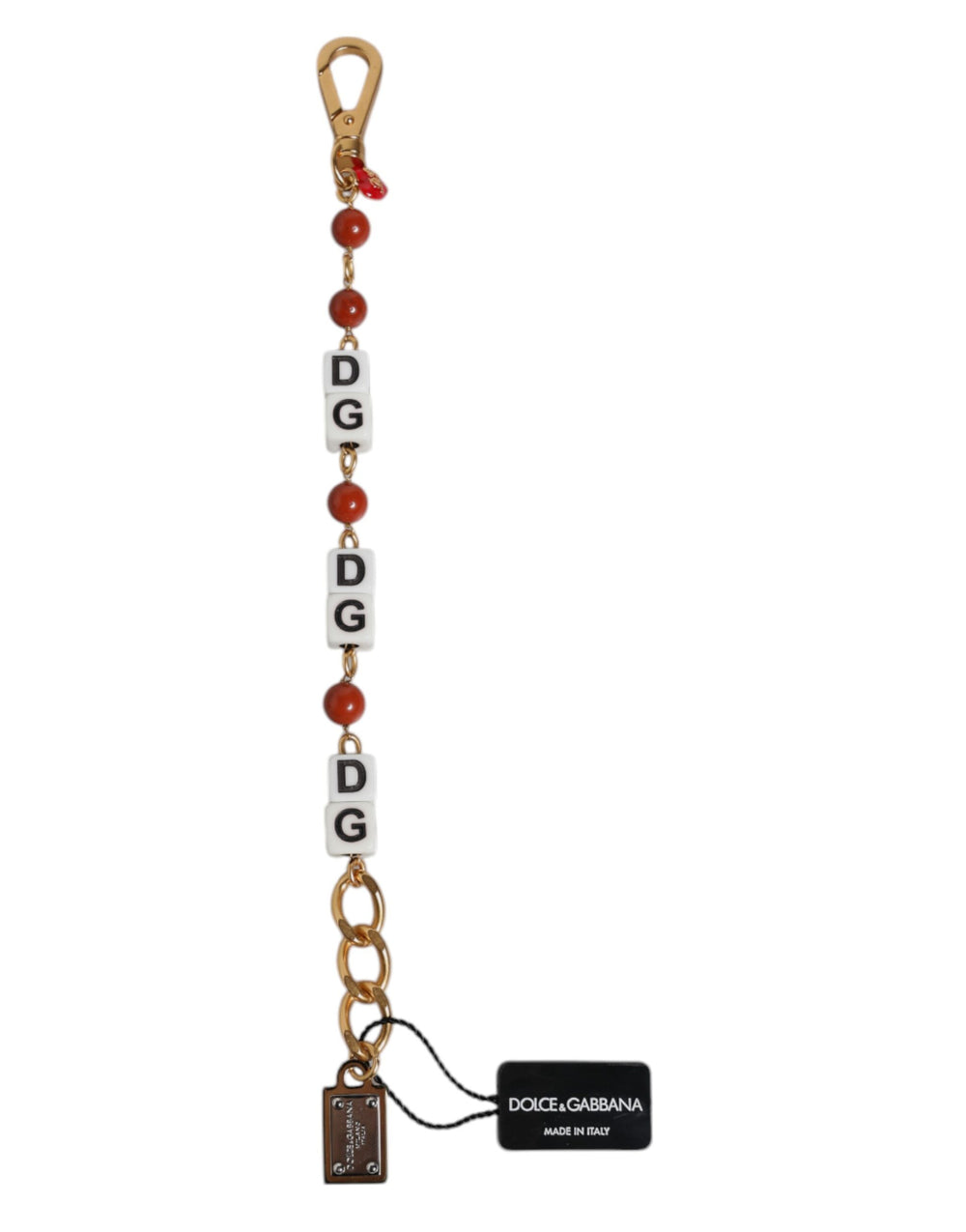 Multicolor Gold Tone Brass Chain DG Logo Dice Bracelet mens luxury fashion - Mens Edit