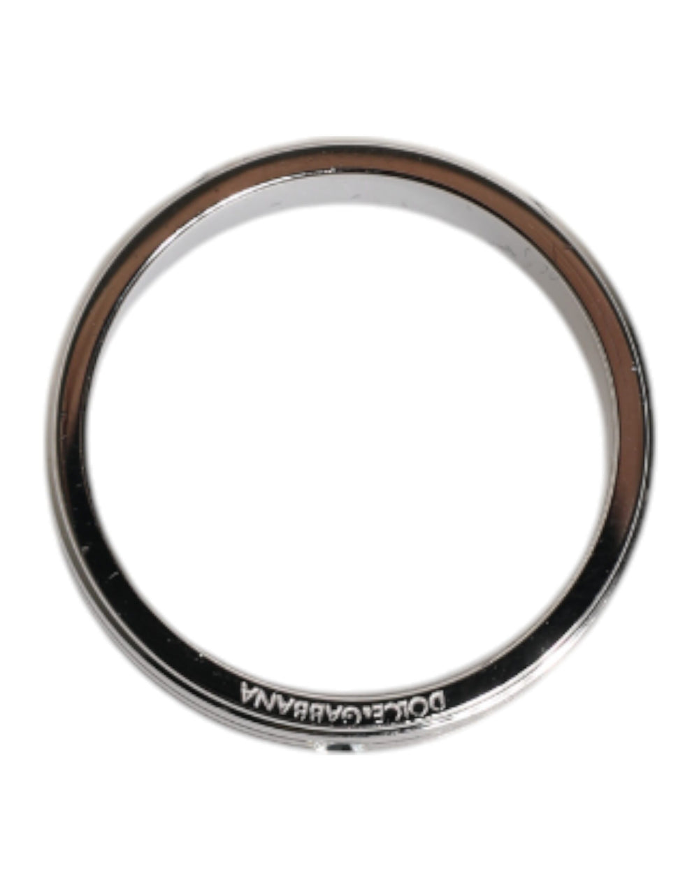 Dolce & Gabbana Silver-Tone Brass Ring with Clear Crystal DG Logo