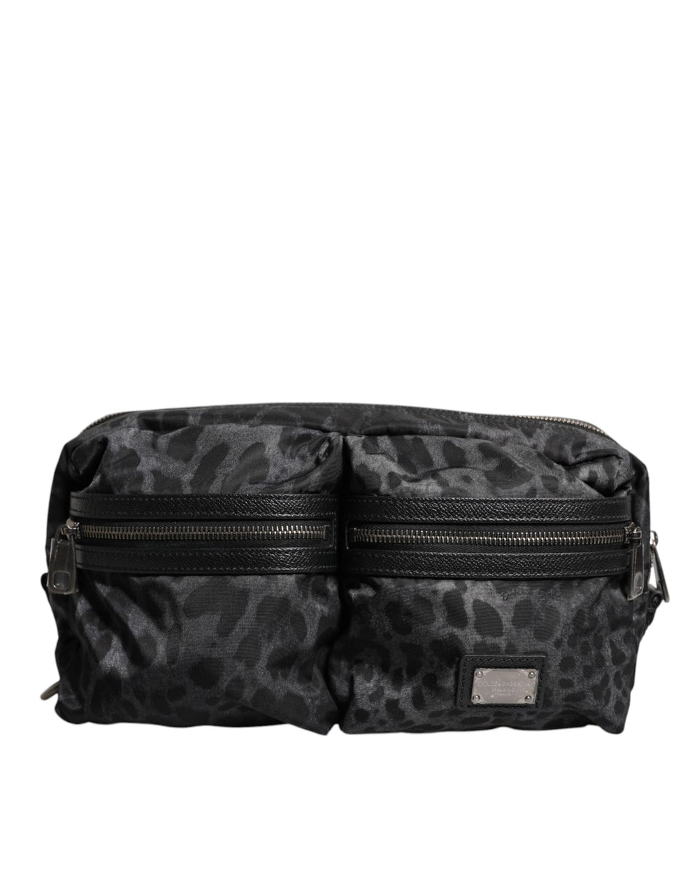 Dolce & Gabbana Leopard Print Belt Bag in Black and Grey