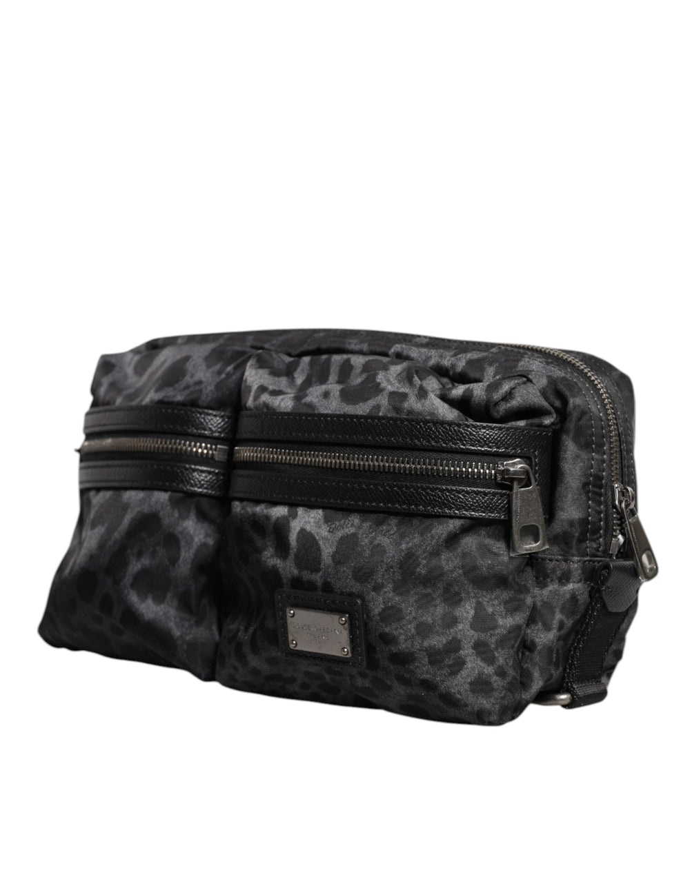 Dolce & Gabbana Leopard Print Belt Bag in Black and Grey
